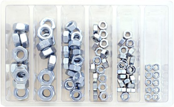 Bolt Hex Nut Assortment 90 Piece Kit Silver M5-M10