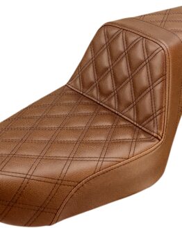 Step-Up Lattice Stitched 2-Up Seat Brown