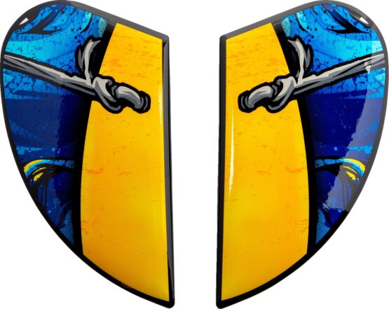 Icon Airform Helmet Side Plates Brozak Blue Yellow One Size
