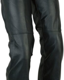 Z1R Sabot Chaps Black 3XL Men's Adjustable Leather Motorcycle Chaps