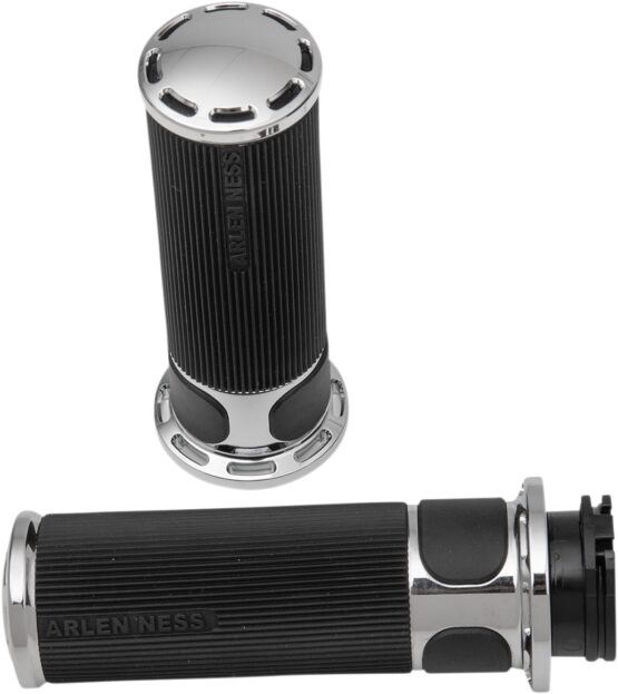 Arlen Ness Cable Style Fusion Series Slot Track Grips Chrome