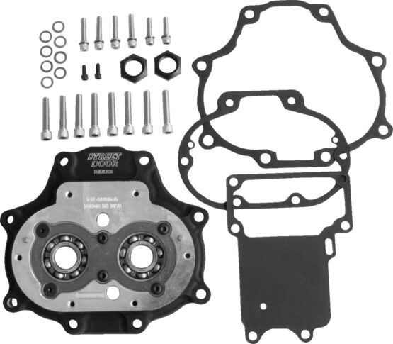 BAKER Drivetrain Transmission Door Wrinkle Black For Harley-Davidson