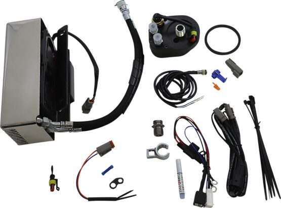 UltraCool RF-2SS Chrome Oil Cooler Kit for Harley Touring 09-16