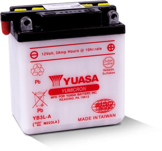 Yuasa YB3L-A 12V Conventional Battery For Honda XL/NS Models - Image 2