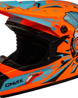 GMAX MX-46Y Unstable Youth Helmet Hi-Vis Orange/Blue Medium