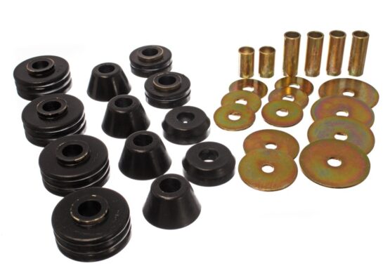 Black Body Cab Mount Set Fits 73-80 GM C-10 C1500 1/2 Ton 2WD Pickup