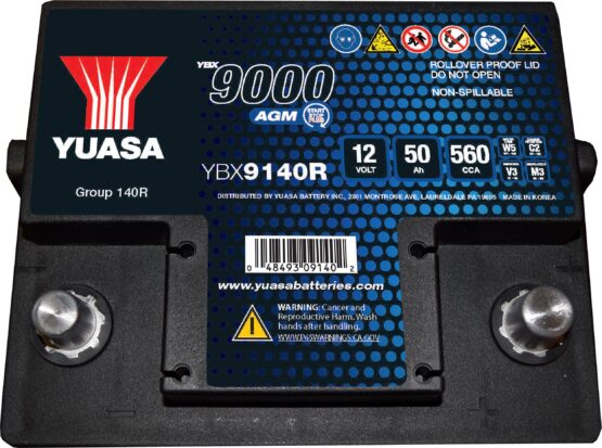 YBX9000 YBX9140R AGM Battery - 560 CCA, 50 Ah, Replaces 4014132-P - Image 2