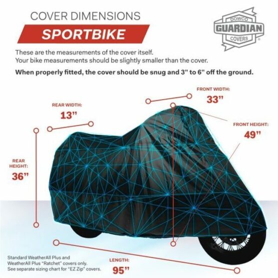Dowco Guardian Weatherall Plus Black Sport Bike Motorcycle Cover - Image 2
