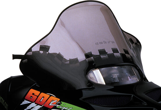 Powermadd Cobra Mid Smoke Windshield Black Flags Arctic Cat - Image 2