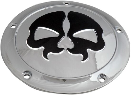 Drag Specialties Split Skull Derby Cover Chrome 5-Hole For Harley Touring