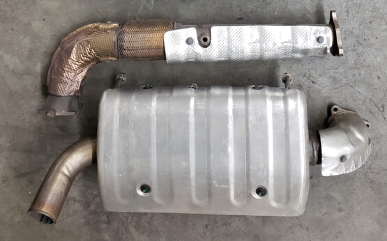 Takeoff Slip On Exhaust Muffler w/ Mid-Pipe