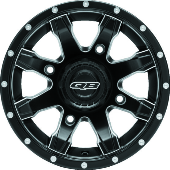 QuadBoss Grinder Wheel 14x7 4+3 4/156 with Center Cap Black