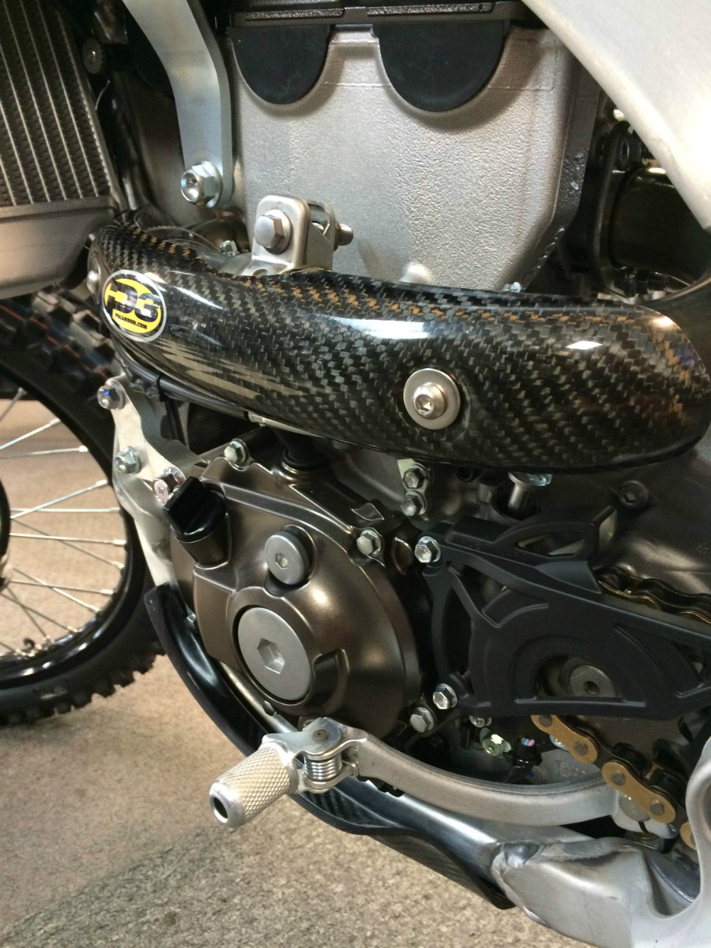 P3 Carbon Fiber Exhaust Pipe Heat Shield Guard 2-Piece For Yamaha WRF YZF EFI - Image 3