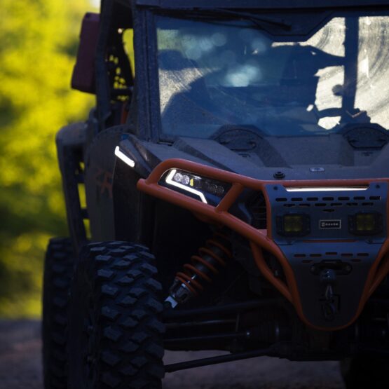 RAVEK Front Bumper Skid Plate Amber Lights Orange RZR XP 1000 - Image 3