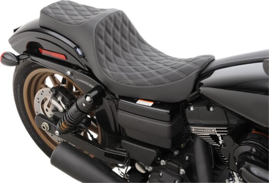 Drag Specialties Predator III Seat Double Diamond Black Harley Dyna - Image 2