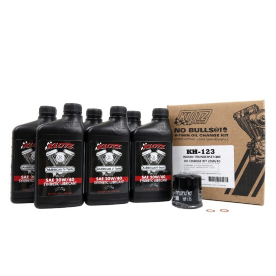 Klotz Oil Change Kit 20W-40 for Indian Thunderstroke V-Twin