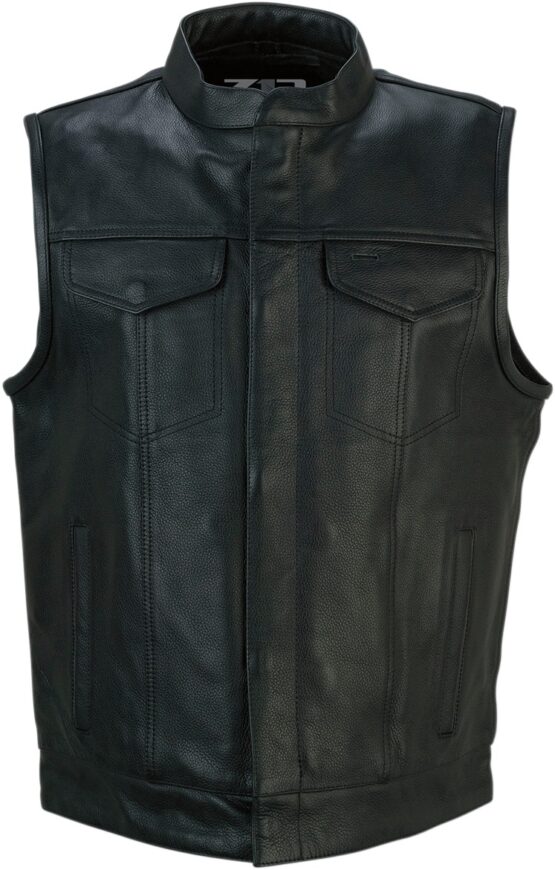 Z1R Vindicator Leather Vest Black Men's 3XL