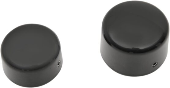 Drag Specialties Rear Axle Caps Gloss Black Pair For Harley-Davidson