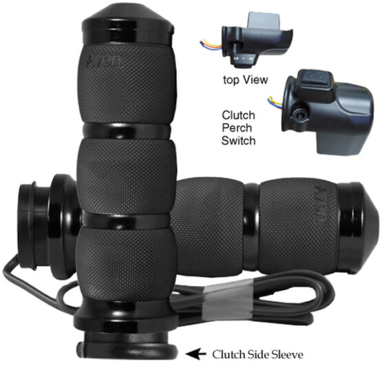 Avon Air Cushion Heated Grips Black Anodized For Road Glide 2015-2023 - Image 2