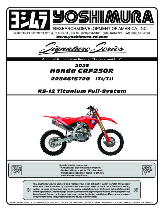 Yoshimura RS-12 Titanium Full Exhaust System Silver Fits 2025 Honda CRF250R/RX - Image 2