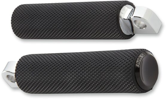 Arlen Ness Knurled Rubber Footpegs Black Male Mount