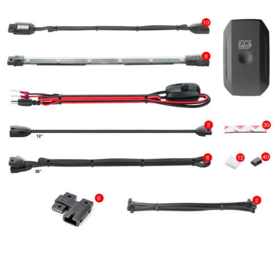 XKGLOW 18PC LED Light Kit App Controlled Multicolor for ATV/Motorcycle