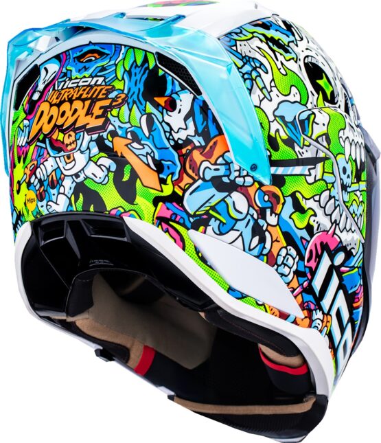 ICON Ultraflite Doodle 3 MIPS Full Face Helmet Blue XS - Image 2