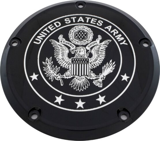 Custom Engraving 7 TC Derby Cover Army Black For Harley Davidson