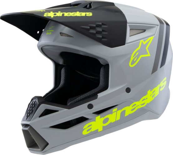 Alpinestars SM3 Youth Radium Helmet Gray/Blk/Ylw Fluo YL