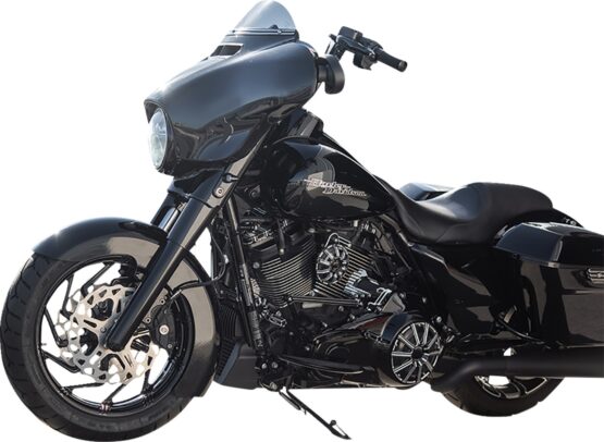 Arlen Ness Smooth Steel Fat Fork Boot Covers Gloss Black For Harley Touring - Image 2