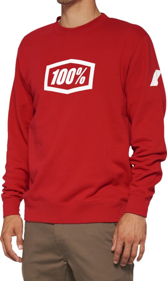 100 Percent Icon Fleece Sweatshirt Red White Men's Medium