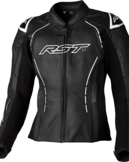 Ladies S1 CE Jacket Black/White Leather Medium