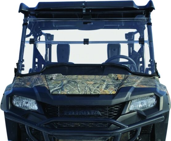 QuadBoss Windbreak Folding Windshield Clear Fits 14-22 Honda Pioneer 700 - Image 2