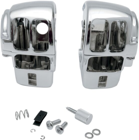 Drag Specialties Chrome Handlebar Switch Housing Kit For Harley-Davidson