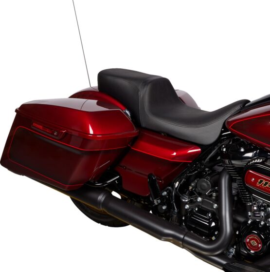 Drag Specialties Predator 2-Up Seat Smooth Black For Harley Touring - Image 2