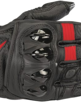 Celer V2 Leather Motorcycle Gloves Black/Red 2X-Large
