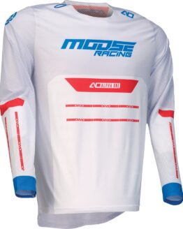 Moose Alpha One Jersey Long Sleeve White/Red/Blue Men's Size S