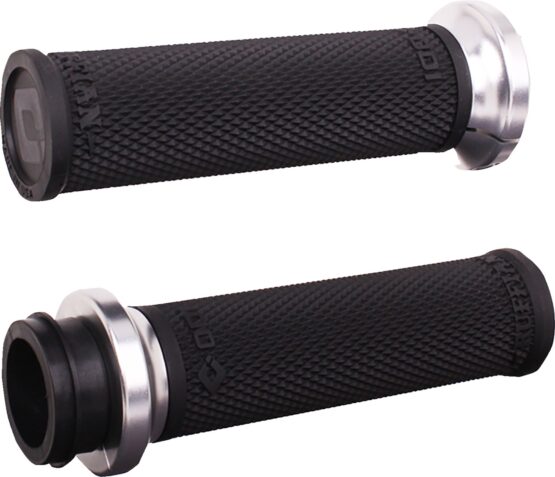 ODI Ruffian Lock-On Grips Black/Silver Throttle-By-Wire Harley