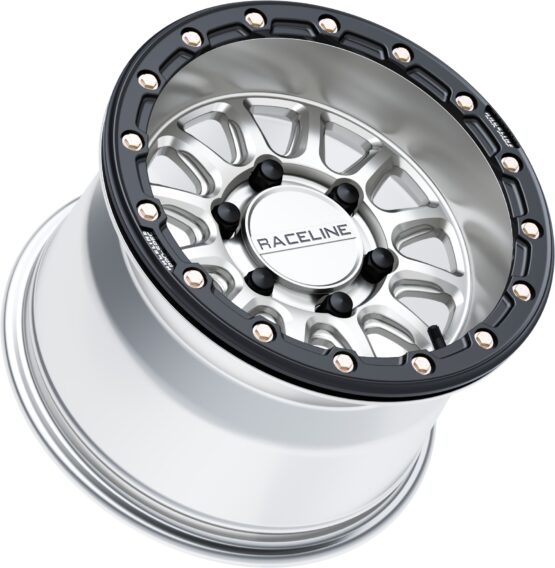 Raceline Alpha Beadlock Wheel 15x10 6x139.7 +25 Hyper Silver/Black - Image 2