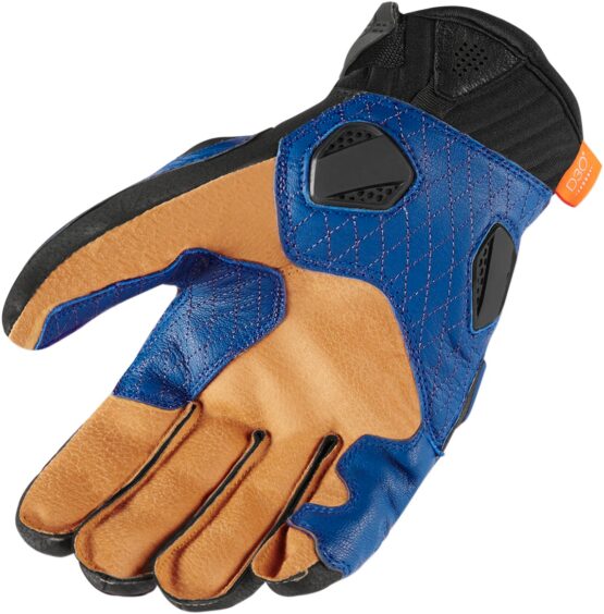 Hypersport Leather Cold Weather Short Cuff Gloves - Blue Men's Small - Image 2