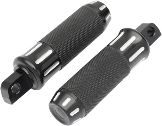 Drag Specialties Custom Footpegs Black Cut Pair