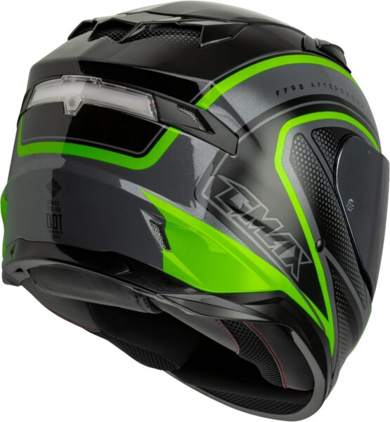 GMAX FF-98 Aftershock Helmet Grey/Neon Green Medium - Image 2