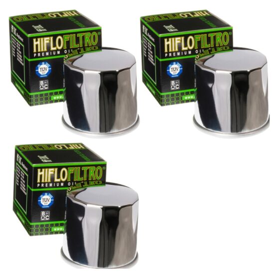 HF138C Oil Filter - Chrome - 3 Pack
