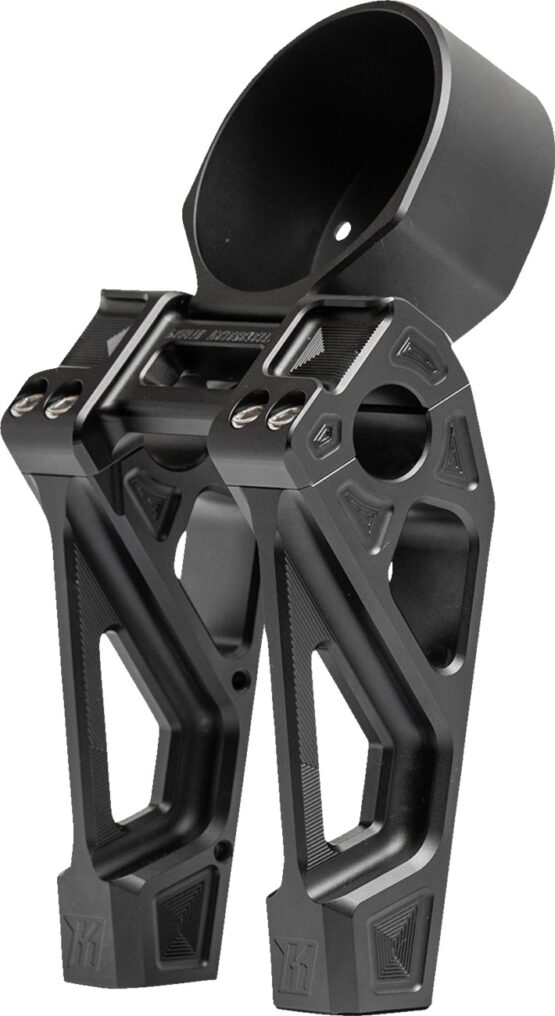 Kodlin Fastback 6in Black Handlebar Risers with Clamp & Gauge Bracket