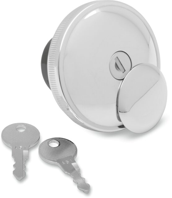 Drag Specialties Screw-In Locking Gas Cap Chrome Vented For Harley-Davidson