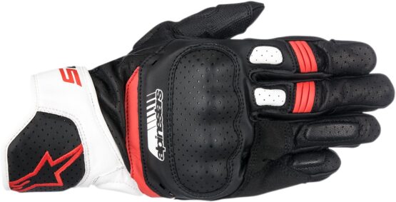 SP-5 Motorcycle Gloves Black/White/Red X-Large
