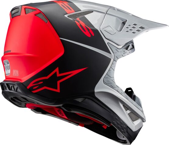 Alpinestars Supertech M10 Flood MIPS Helmet Gloss Silver/Black/Orange Large - Image 2