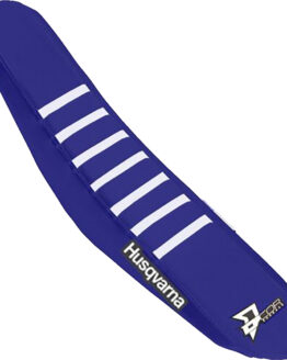 D'Cor Seat Cover Blue/White with Ribs Fits 17-18 Husqvarna FC FE FX TC TE TX
