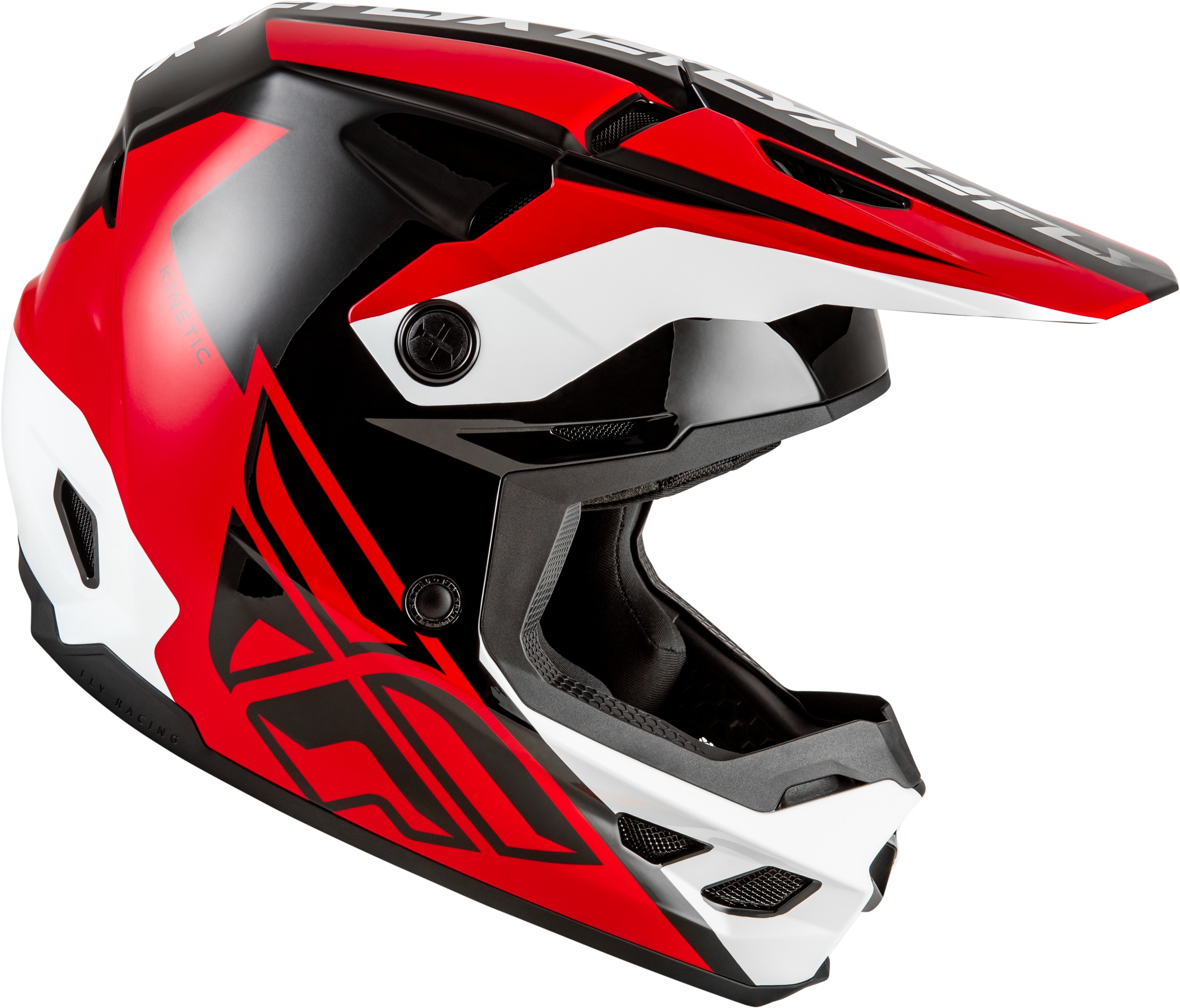 Fly Racing Kinetic Crest Helmet Red/Black/White XL - Image 3