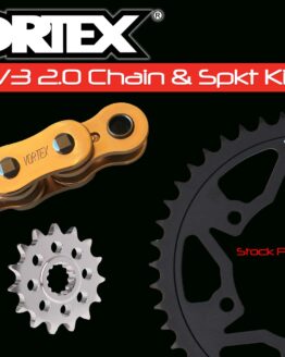 V3 Chain & Sprocket Kit Gold RX Chain 530 18/43 Black Steel